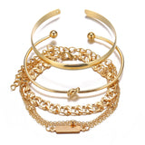 Gold Silver Color Bracelets Set