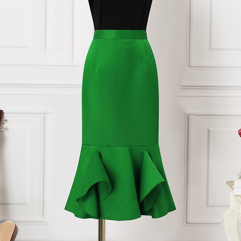 Elegant Irregular High Waist Pleated Skirt