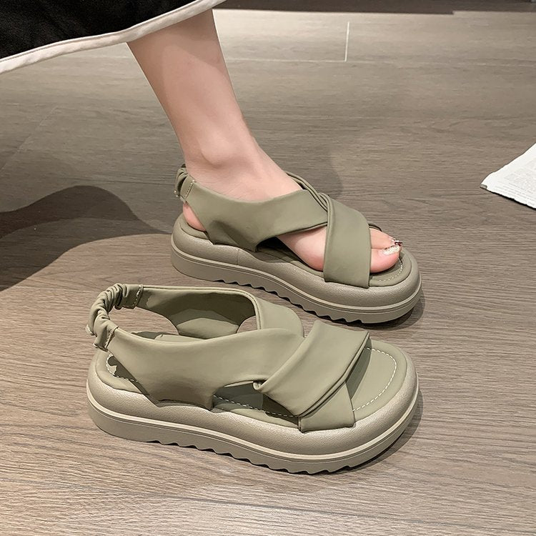 Buckle Open Toe Rubber Sole Sandals