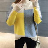 Patchwork Knitted Warm Sweater