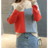 Patchwork Knitted Warm Sweater