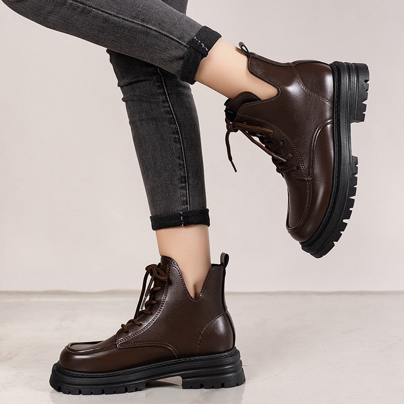 New Fashion Women‘s Ankle Solid Color Boots