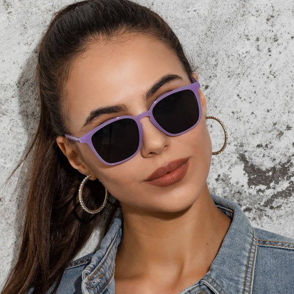 Retro Rectangle Sun Glasses Female