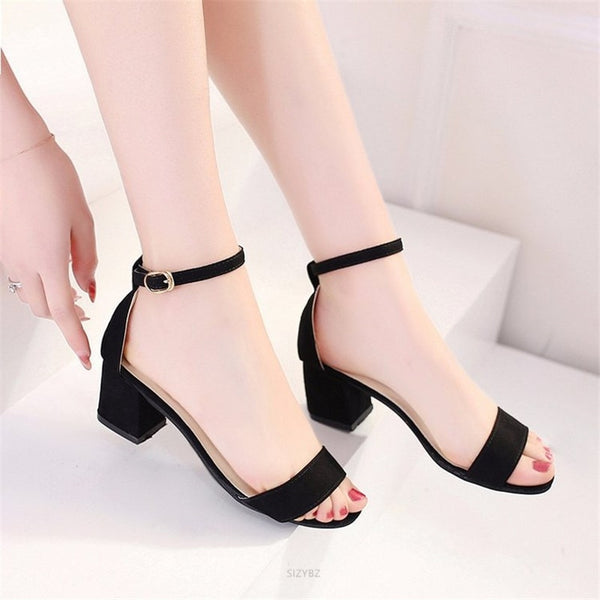 Word Buckle Strap Ladies Shoes