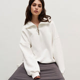 Winter Zip Up Polo Neck Lady Pullovers