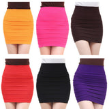 Pleated Skinny Mini Bandage Hip Skirt