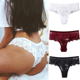 Sexy Black Lace Panties Women Low-waist Underwear