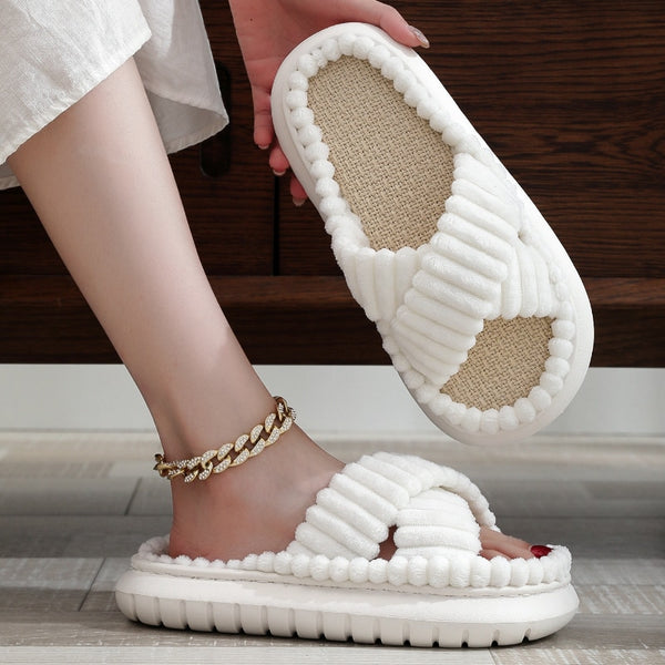 Linen Soled Non-Slip Bathroom Slippers