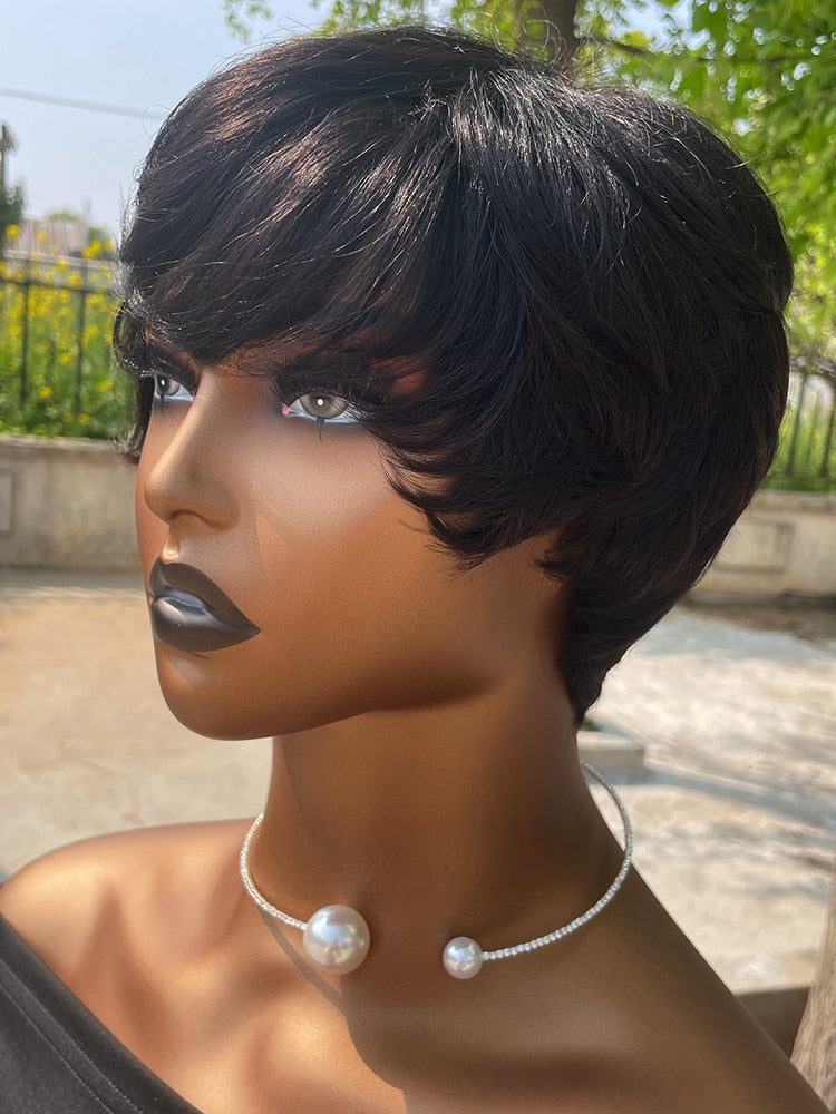 Short Pixie Cut Wig Human Hair