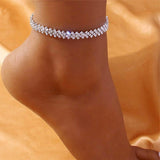 Cubic Zirconia Chain Anklet for Women