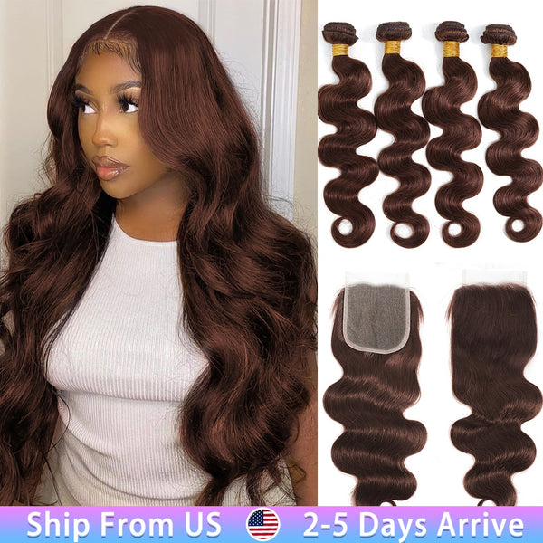 Colored Bundles With Closure Body Wave Wigs