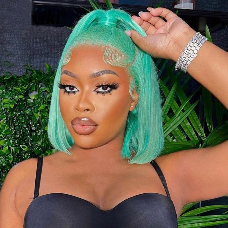 Mint Green Short Bob Lace Wigs