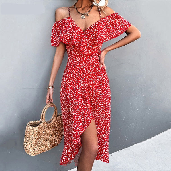 Ladies Spring Summer Sexy Straps Dress