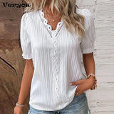 Women Summer Solid Color Blouse