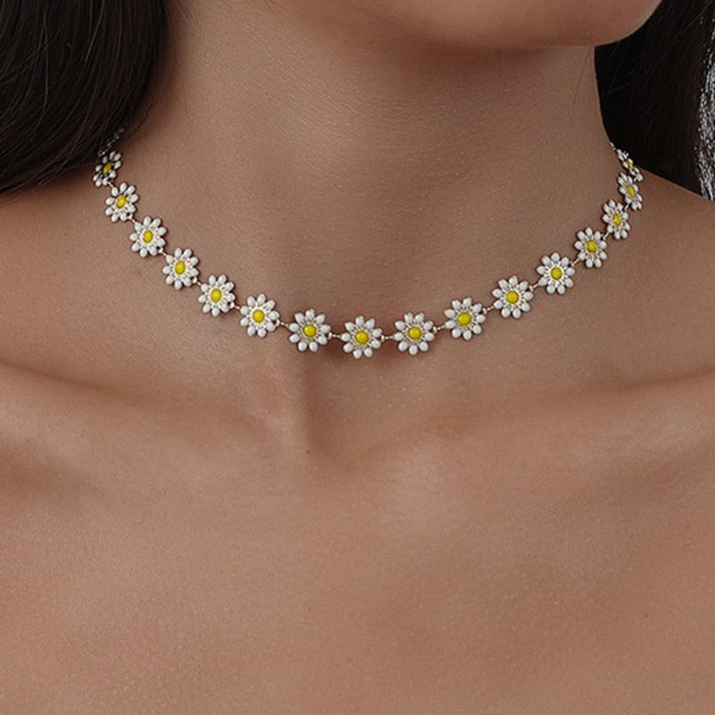 Flower Daisy Clavicle Chain Necklace